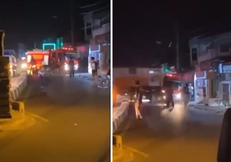 Viral Detik-detik Menegangkan Mobil Damkar Tertabrak Kereta Api di Indramayu