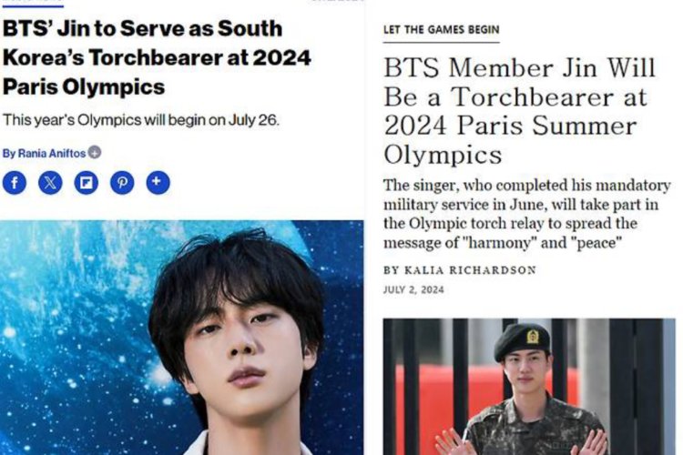 Dengan Berita Pembawa Obor Olimpiade Paris 2024, Jin BTS Puncaki Google Trends