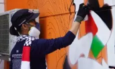 Semangat HUT ke-79 RI, Rumah Zakat Bareng Street Art Dakwah Suarakan Kemerdekaan Palestina Lewat Mural