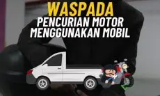 Makin Lihat, Kini Modus Curi Motor Diangut Pakai Mobil