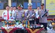 Polres Cianjur Sita 536 Knalpot Bising dan 274 Botol Miras