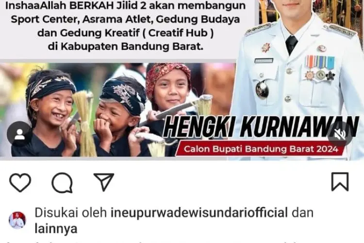Postingan Hengky Kurniawan Soal Investasi di KBB Capai Rp12 T Bikin Gaduh, P4 KBB :Jangan Berlebihan Pencitraan