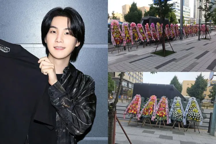 Banyak Penggemar Protes Kirim Karangan Bunga ke Depan Geduh HYBE Meminta Suga BTS untuk Keluar dari Grup