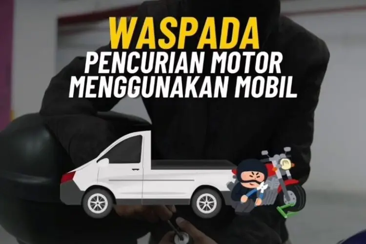 Makin Lihat, Kini Modus Curi Motor Diangut Pakai Mobil
