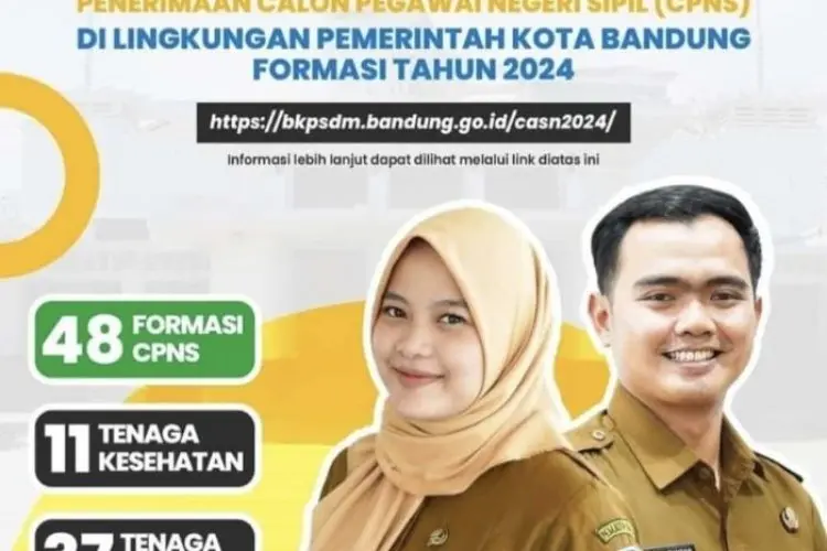 Buruan Daftar, Pemkot Bandung Buka Lowongan CPNS 2024 untuk 48 Formasi Jabatan