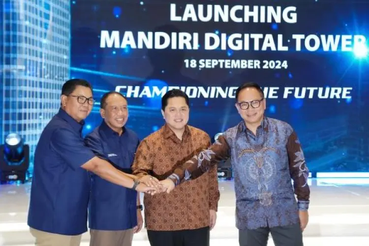 Resmikan Mandiri Digital Tower,  Erick Thohir Tekankan Pentingnya Cyber Security
