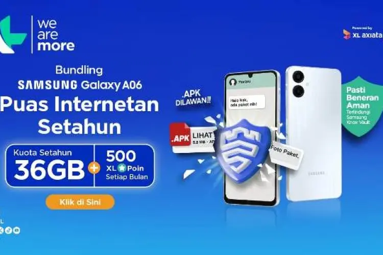 Ini Bundling XL Axiata-Samsung, Beli Samsung Galaxy Seri A06 Dapat Gratis Paket Data 36GB Selama 12 Bulan