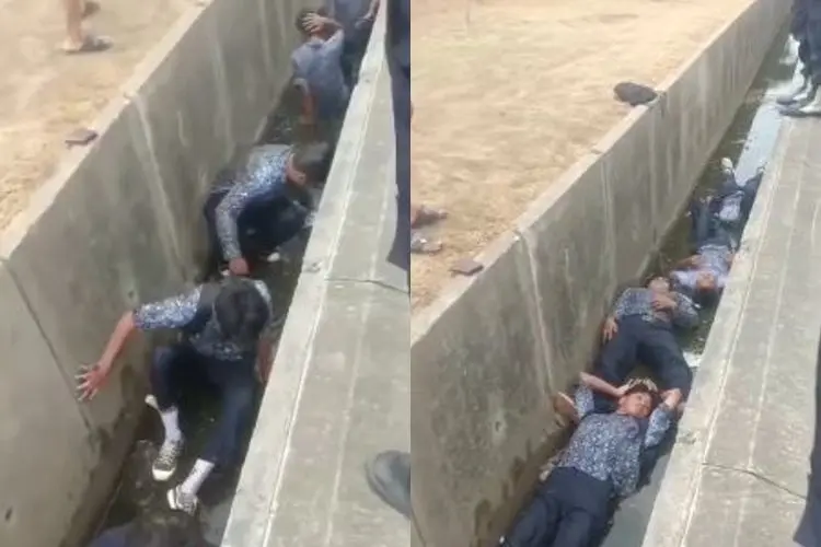 Diduga Balap Liar, Viral Pelajar di Bekasi Dihukum Tidur di Dalam Parit