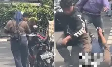 Viral! Wanita Dibanting Pria di Pinggir Jalan, Korban Diminta Buat Laporan