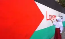 FOTO: Aksi Solidaritas Seni untuk Palestina di Liogenteng