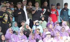 Senam dan Sarapan Bersama, Cabup Bogor Nomor Urut 1 Rudy Susmanto Minta Restu Pepabri