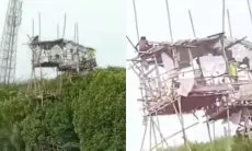 Viral ODGJ Bangun Rumah dari Kayu di Pinggir Pantai, Endingnya Buat Netizen Kasihan