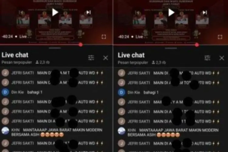 Siaran Langsung di Kanal Youtube KPU Jabar Masih Disusupi Judol Pada Debat Publik Kedua Pilgub