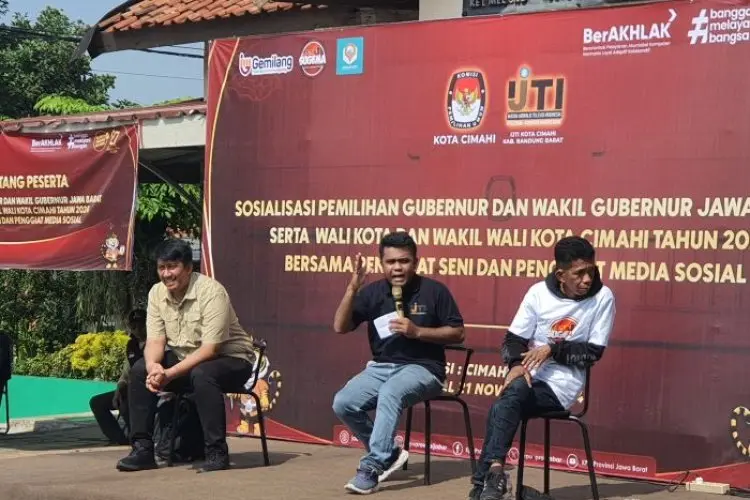 Gaet IJTI, KPU Cimahi Sasar Pegiat Seni dan Sosmed Sepekan Jelang Hari Pencoblosan