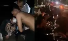 Pengendara Motor Alami Kecelakaan Gegara Tabrak Proyek Galian Kabel di Tamansari Bandung