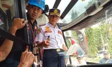 Dishub dan Polres Bogor Cek Kelayakan Bus dan Kesehatan Sopir