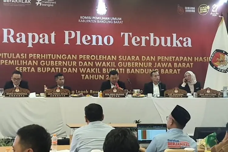 Hasil Rapat Pleno Terbuka, Paslon Nomor Urut 2 Resmi Ditetapkan jadi Pemenang Pilkada Serentak 2024 di Bandung Barat