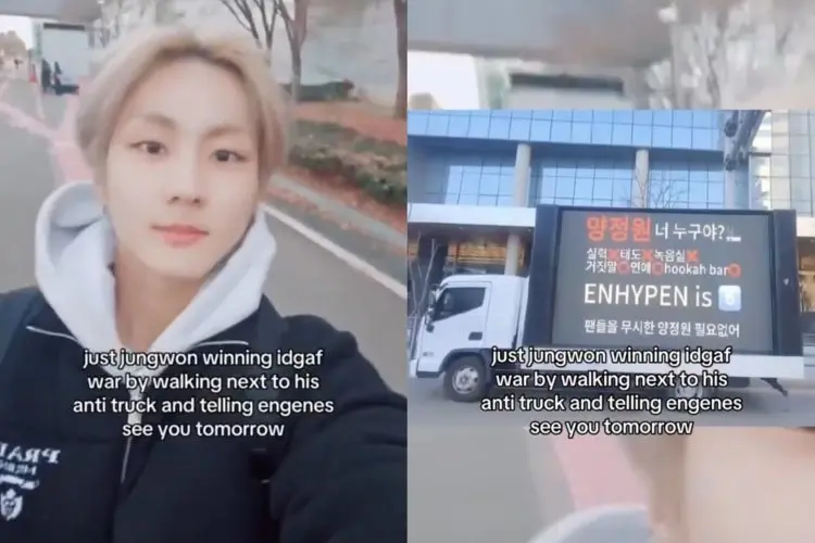Jungwon Melihat Langsung Truk Protes yang Dikirim Penggemar Tiongkok Agar Dia Keluar dari ENHYPEN