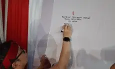 Cap Jempol Darah Warnai Momen Peringatan HUT PDI Perjuangan ke 52, di DPC PDI Perjuangan Kota Bandung