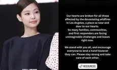 Jennie BLACKPINK Mengajak Orang-orang untuk Memberikan Bantuan dan Dukungan pada Korban Kebakaran di LA