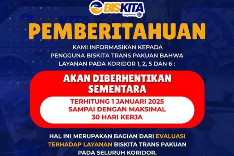 Operasional Biskita Trans Pakuan Dihentikan Hingga 30 Hari Guna Evaluasi Layanan