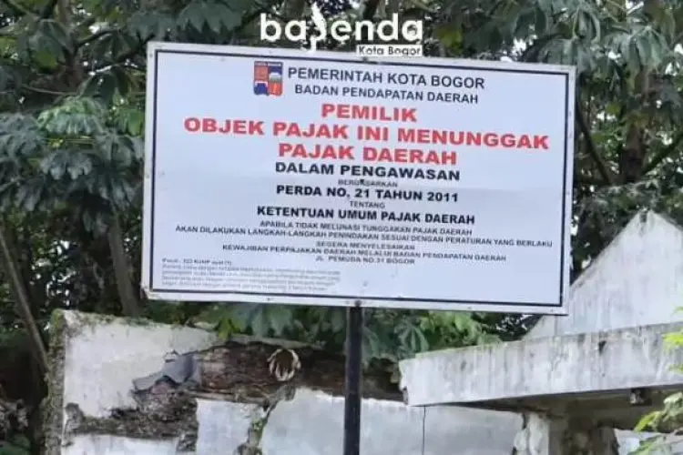 Bapenda Kota Bogor Pasang Plang Penunggak Pajak untuk WP Bandel