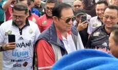 SBY Menyaksikan Tim Bola Voli Kesayangannya Lavani Bertanding di Stadion Indoor Si Jalak Harupat