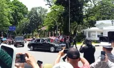Ribuan Pelajar dan Masyarakat Sambut Kedatangan Presiden Turki Recep Tayyip Erdogan ke Istana Kepresidenan Bogor