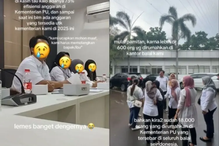 Viral! Honorer Kementerian PU Terpaksa Dirumahkan Imbas Efisiensi Anggaran