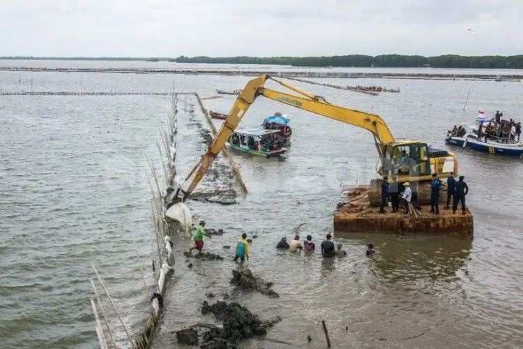Pagar Laut Bekasi Tahap 1 Rampung Dibongkar, DKP Jabar Tunggu Intruksi Pusat untuk Pembongkaran Lanjutan