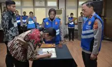 Polda Jabar Gelar Upacara Pengambilan Sumpah dan Penandatanganan Pakta Integritas Penerimaan Terpadu Taruna/i Akpol, Bintara dan Tamtama Polri TA 2025