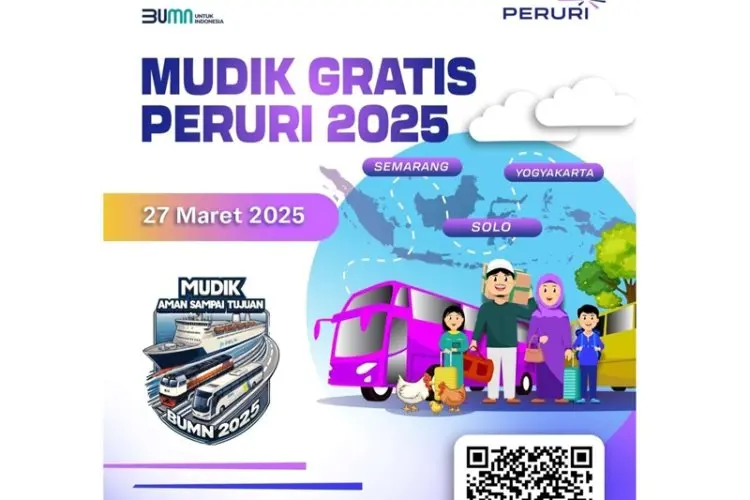 Peruri Buka Pendaftaran Mudik Gratis Lebaran 2025, Simak Cara Daftar dan Rutenya
