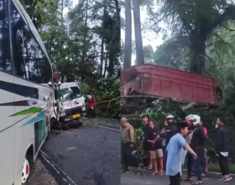 5 Kendaraan Terlibat Kecelakaan Beruntun di Jalan Raya Cianjur ...