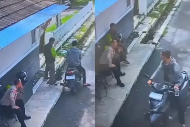 Nekat! Pria Curi Motor Ojol di Depan Polisi, Aksinya Sempat Terekam CCTV