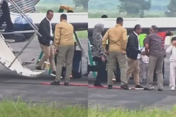 Menteri Bahlil Lahadalia Tuai Sorotan Usai Terlihat Turun dari Jet Pribadi di Solo