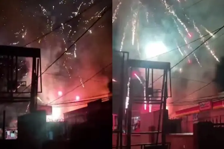 Toko Petasan Terbakar di Leuwiliang, Langit Bogor Dipenuhi Kembang Api