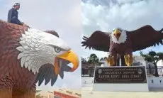 Habiskan Dana Desa Rp180 Juta, Patung Rajawali di Sukabumi Viral