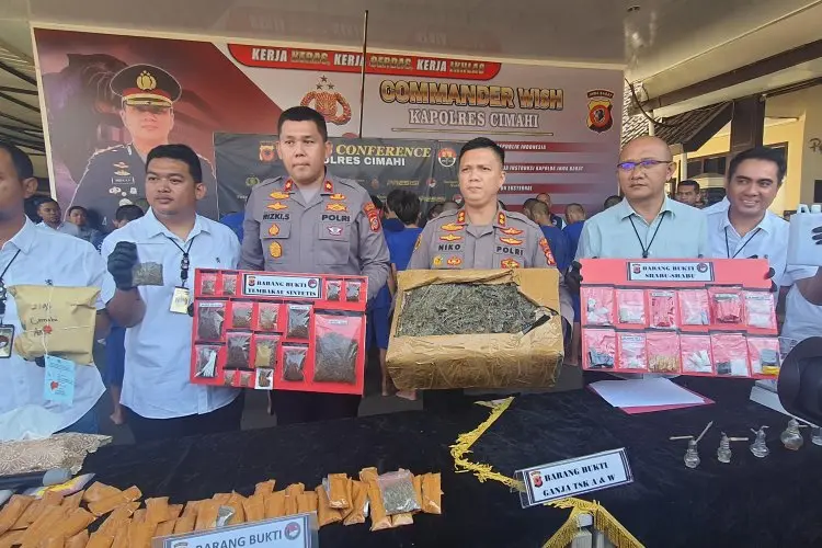 Ancaman Bui Seumur Hidup Menanti 33 Tersangka Penyalahguna Narkotika yang Diungkap Sat Resnarkoba Polres Cimahi 