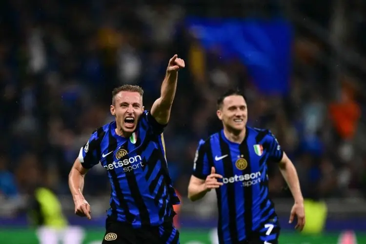 Jadi Pahlawan Inter Singkiran Barcelona, Begini Luapan Emosi Davide Frattesi dan Denzel Dumfries