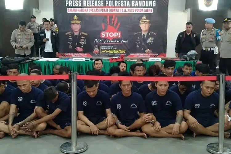 Ratusan Orang Preman ditangkap dalam Operasi Pekat Lodaya 2025 Polresta Bandung