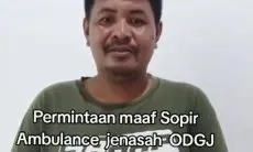 Sempat Viral, Sopir Ambulans yang Antar Jenazah Bareng Penunjuk Arah Sesama ODGJ Minta Maaf