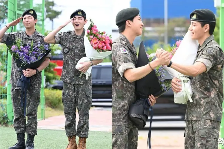 RM BTS Terlihat Gugup dan Gemetar saat Menyapa Awak Media pada Hari Keluar Wajib Militer
