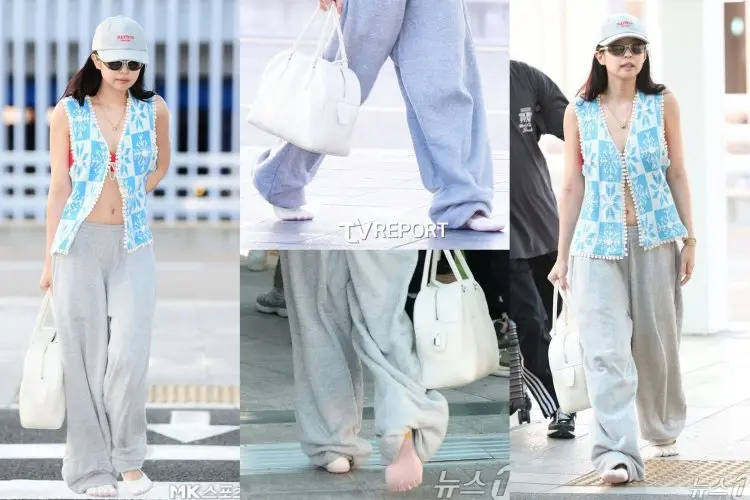 Sebentar lagi jadi Trend Baru, Keberangkatan Jennie BLACKPINK di Bandara Viral dengan Sepatu Unik