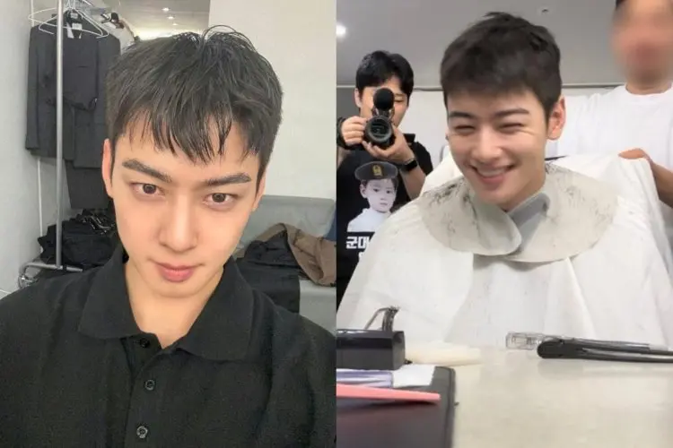 Siap Berangkat Wajib Militer, Cha Eun Woo Abadikan Momen Potong Rambut ala Tentara