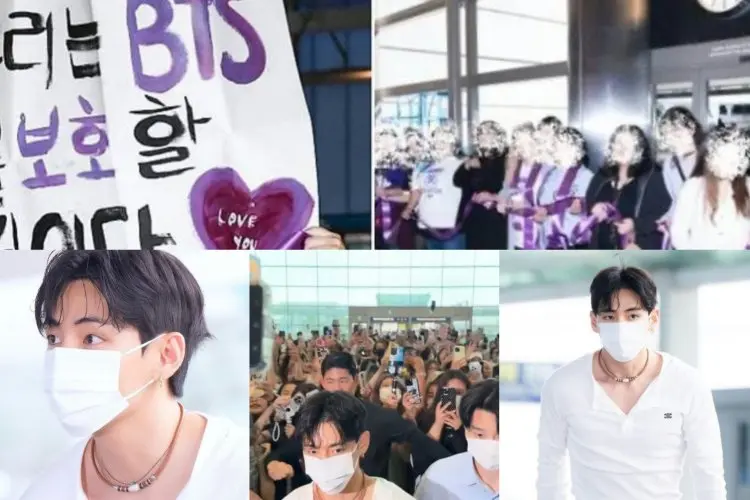 V BTS Tuntut Penggemar Kembalikan 'Purple Line' Demi Keselamatan: Bandara Bukan Milik Kita