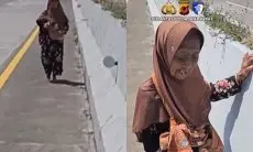 Diduga Pikun, Seorang Nenek Jalan Kaki di Tol Cisumdawu