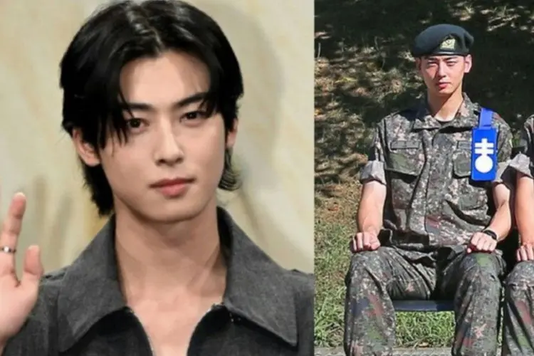 Foto Pertama Cha Eun Woo Pakai Seragam Militer saat Wamil Viral