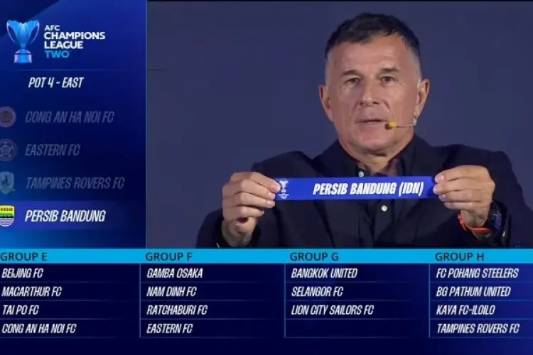 Persib Bandung Berada di Grup G di ACL Two 2025-2026, Ini Lawan-lawannya