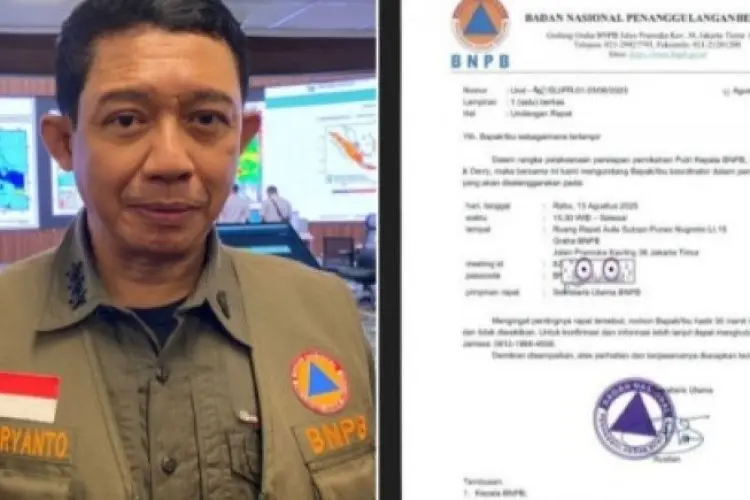 BNPB Buka Suara Soal Undangan Pernikahan Anak Suharyanto Pakai Kop Resmi