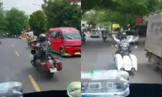 Viral Sopir Truk Cuek saat Rombongan Moge Harley-Davidson Bunyi Sirene